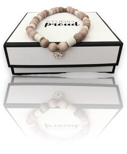 Anti - tekenketting nude met bloemen bedel